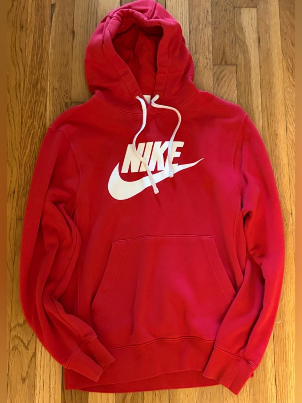 Nike Red Crewneck Hoodie with White Swoosh